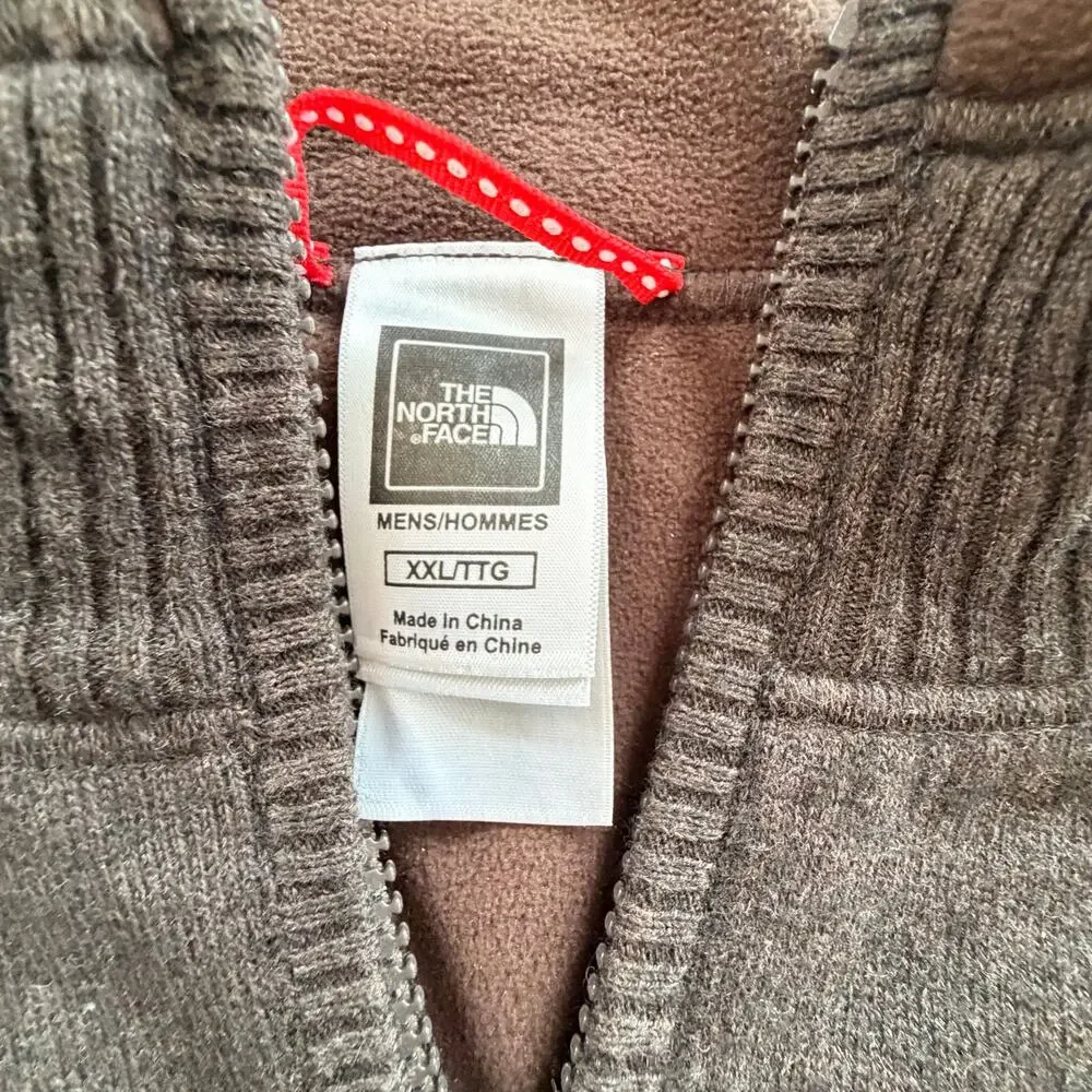 THE NORTH‎ FACE mens XXL Pullover Sweater 1/4 Zip Brown wool blend